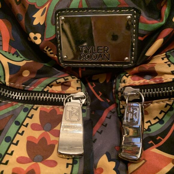 Tyler Rodan Crossbody Messenger Shoulder Bag Paisley Colorful Preowned Pockets - Picture 9 of 16